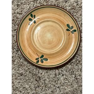 Vintage Pennsburg Pottery Saucer Red Rooster Green Leaf